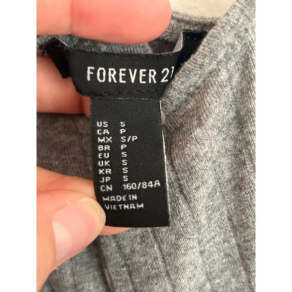 Forever 21 woman’s gray size S fit‎ and flare dress 95% cotton 5% spandex